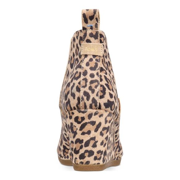NWT TOMS Womens Beige Leopard Print Dual Back Kelsey Wedge Slip On Booties 9 - Picture 3 of 5